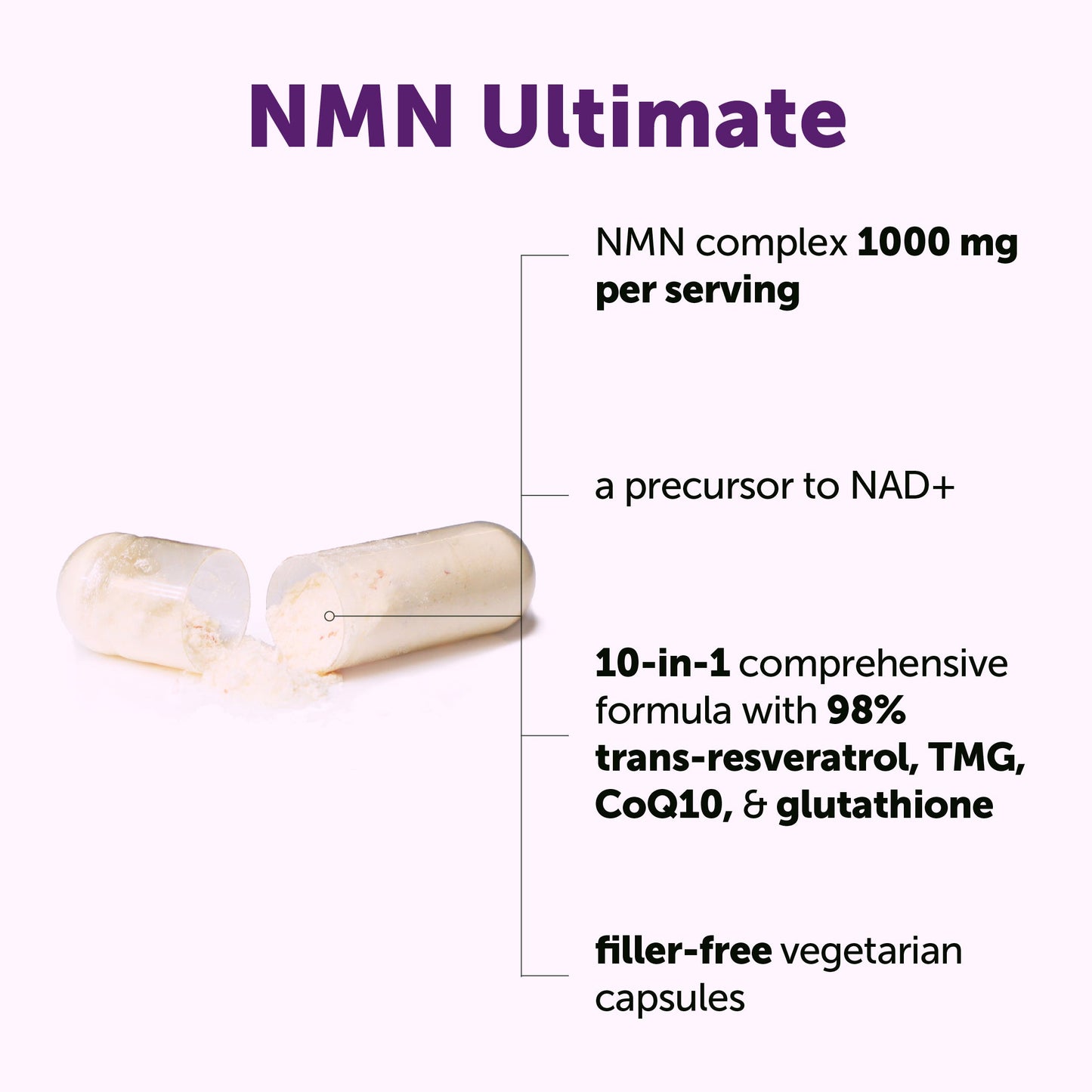 Micro Ingredients NMN Complex 1,000mg Per Serving, Veggie Capsules