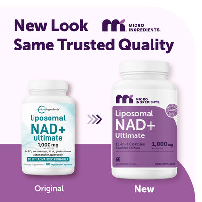 Micro Ingredients Liposomal NAD+ Ultimate 1,000mg, 60 Veggie Capsules