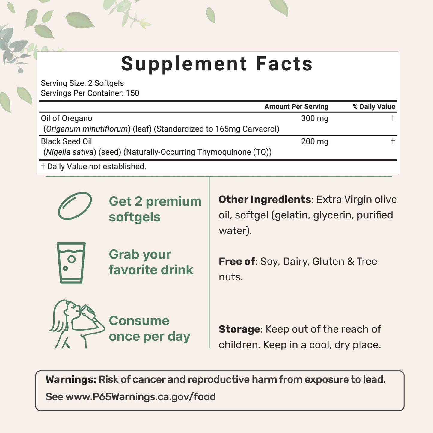 MicroIngre edients Oregano Oil with Black Seed Oil