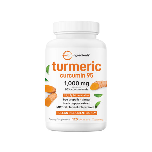 Micro Ingredients Turmeric Curcumin 1,000mg | 95% Curcuminoids with Black Pepper & MCT Oil for Ultimate Absorption, No Filler, No GMO - 120 Vegetarian Capsules